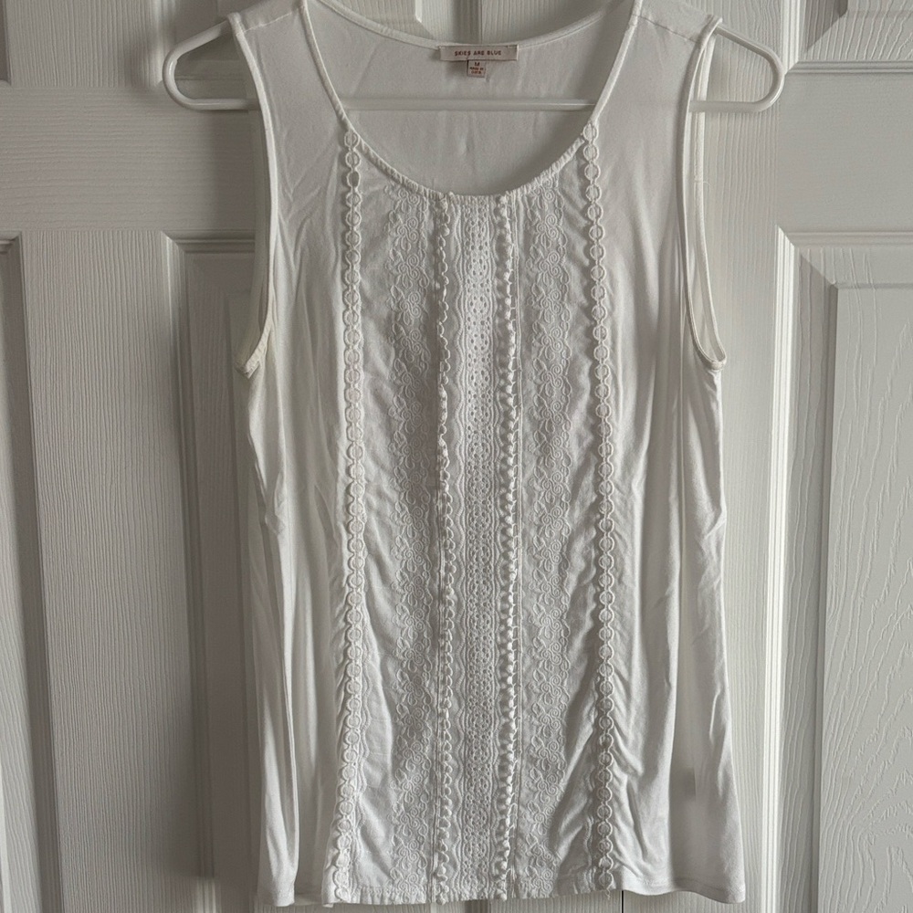 White Knit Tank Top